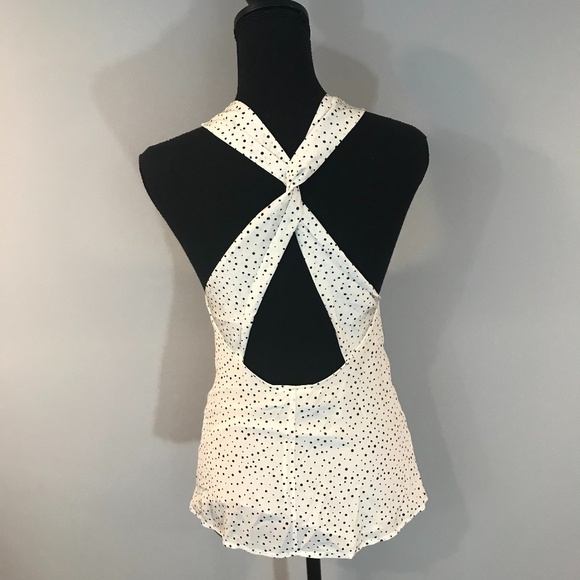 Grey Jason Wu Silk Polka Dot Twist Back Tank - Picture 3 of 5